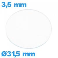 Verre circulaire 31,5 mm pour montre en verre minéral