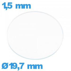 Verre pour montre verre minéral 19,7 mm circulaire