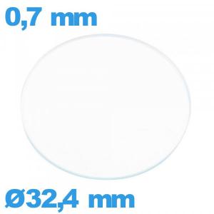Verre circulaire verre minéral 32,4 mm montre