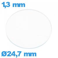 Verre en verre minéral circulaire montre 24,7 mm