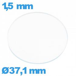 Verre circulaire en verre minéral 37,1 mm pour montre