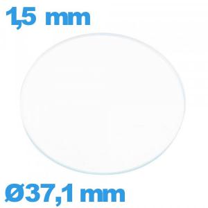Verre circulaire en verre minéral 37,1 mm pour montre