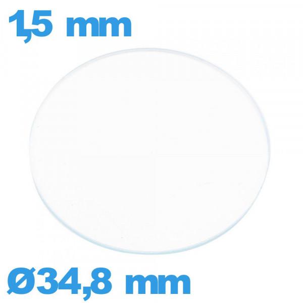 VERRE MONTRE RECTANGLE PLAT 26 X 28 mm EPAISSEUR 0.7 mm ARRONDIS