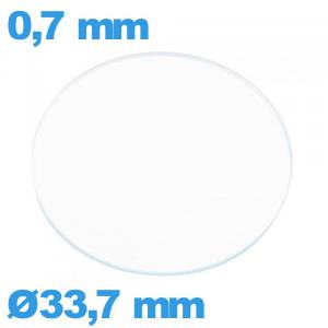 Verre 33,7 mm pour montre en verre minéral circulaire