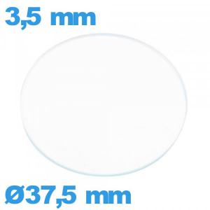 Verre circulaire verre minéral 37,5 mm de montre