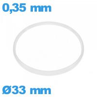 Joint verre montre de marque ISO Swiss  blanc 33 X 0,35 mm  