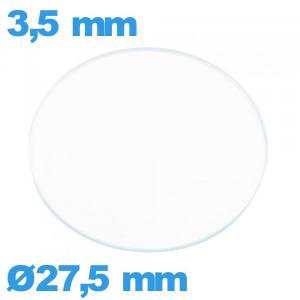 Verre verre minéral circulaire 27,5 mm de montre