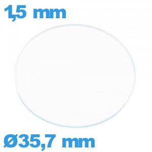 Verre 35,7 mm pour montre en verre minéral circulaire