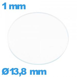 Verre en verre minéral circulaire 13,8 mm montre
