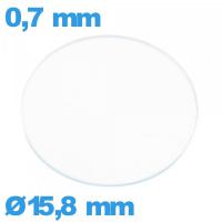 Verre circulaire 15,8 mm montre verre minéral