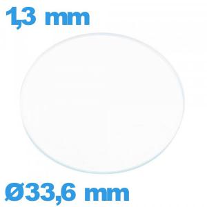 Verre 33,6 mm pour montre en verre minéral circulaire