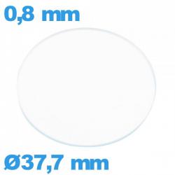 Verre circulaire en verre minéral 37,7 mm de montre