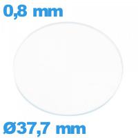 Verre circulaire en verre minéral 37,7 mm de montre