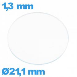 Verre 21,1 mm pour montre en verre minéral circulaire