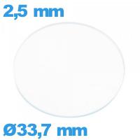 Verre montre verre minéral 33,7 mm circulaire