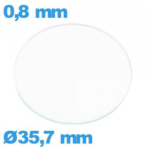 Verre 35,7 mm circulaire montre en verre minéral