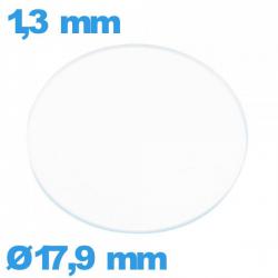 Verre 17,9 mm montre en verre minéral circulaire