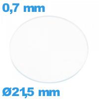 Verre 21,5 mm circulaire montre verre minéral