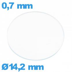 Verre 14,2 mm circulaire pour montre verre minéral