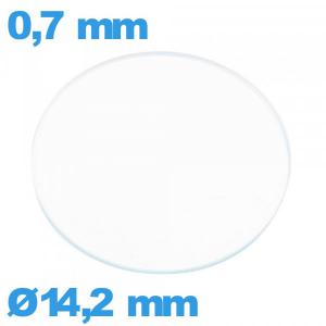 Verre 14,2 mm circulaire pour montre verre minéral