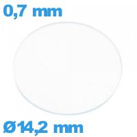 Verre 14,2 mm circulaire pour montre verre minéral