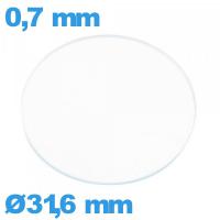 Verre pour montre verre minéral circulaire 31,6 mm