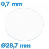 Verre en verre minéral circulaire 28,7 mm de montre