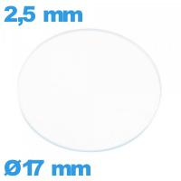 Verre 17 mm de montre verre minéral circulaire