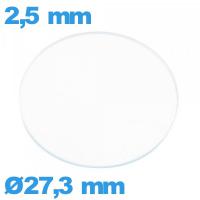 Verre verre minéral circulaire de montre 27,3 mm