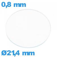 Verre circulaire 21,4 mm de montre verre minéral