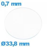 Verre circulaire 33,8 mm montre en verre minéral