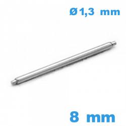 1 Barre A petite pointe Suisse 8 mm bracelet d :1,3 mm épaulement simple