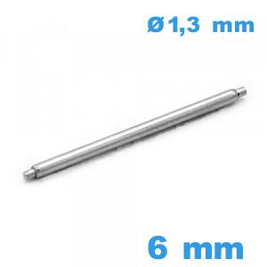 1 Barre A pointe courte Suisse 6 mm bracelet montre diam : 1,3 mm épaulement simple