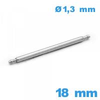 1 Springbar A petite pointe 18mm pour bracelet montre diam : 1,3 mm épaulement simple