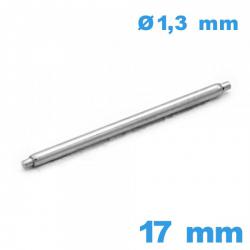 1 Tige à ressort A petite pointe Suisse 17mm pour réparation bracelet montre diam : 1,3 mm épaulement simple