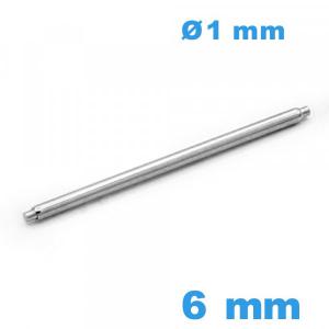 1 Pompe Non téléscopique Suisse 6mm pour bracelet montre diam : 1 mm  épaulement simple