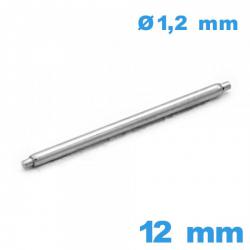 1 Springbar à ressort Téléscopique Suisse 12 mm pour réparation montre d :1,2 mm de marque ISOSWISS épaulement simple