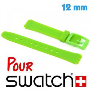 Bracelet pour Montre Swatch en Silicone Vert 12 mm