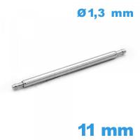 1 Tige à ressort A petite pointe 11 mm montre diam : 1,3 mm épaulement simple