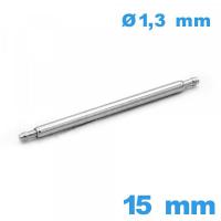 Pompe à ressort à l'unité pour bracelet montre 15 mm diam : 1,3 mm A petite pointe épaulement simple