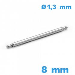 1 Barre à ressort A pointe courte 8mm pour montre d :1,3 mm épaulement simple