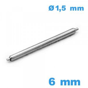 1 Springbar Non téléscopique Suisse 6 mm pour montre diam : 1,5 mm  épaulement simple