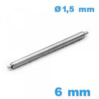 1 Springbar Non téléscopique Suisse 6 mm pour montre diam : 1,5 mm  épaulement simple