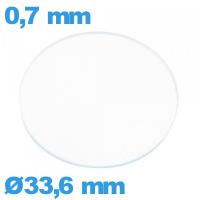 Verre pour montre 33,6 mm verre minéral circulaire