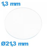 Verre circulaire 21,3 mm en verre minéral pour montre