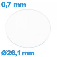 Verre 26,1 mm pour montre en verre minéral circulaire