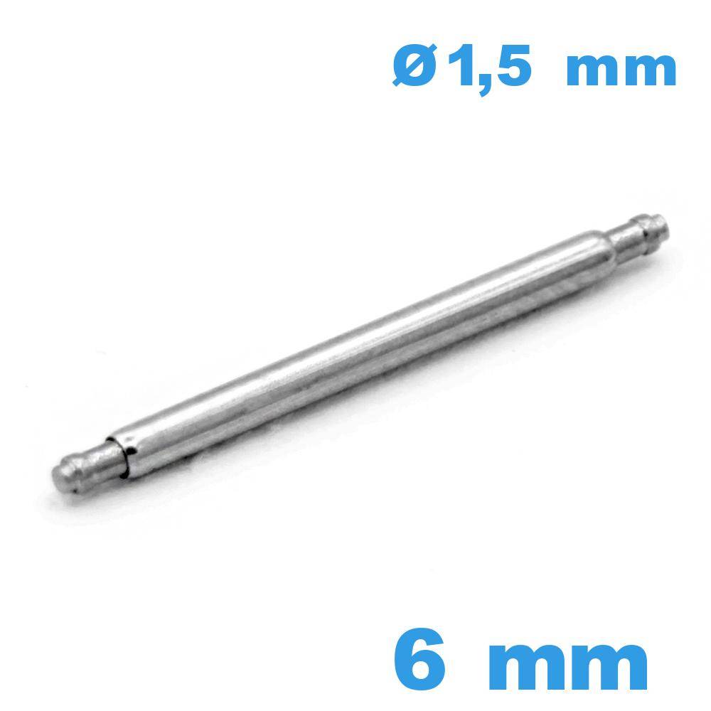 Tige à ressort 6 mm diam : 1,5 mm épaulement simple