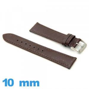 Bracelet cuir Plat 10 mm montre Grain Buffalo