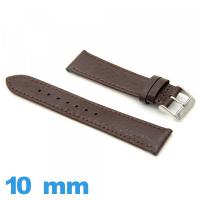 Bracelet cuir Plat 10 mm montre Grain Buffalo