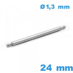 Tige à ressort à l'unité pour réparation montre 24 mm diam : 1,3 mm A petite pointe épaulement simple